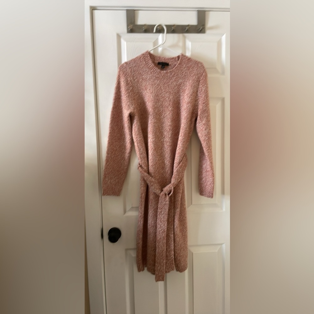 Ann Taylor pink coral marled sweater dress - Picture 3 of 5